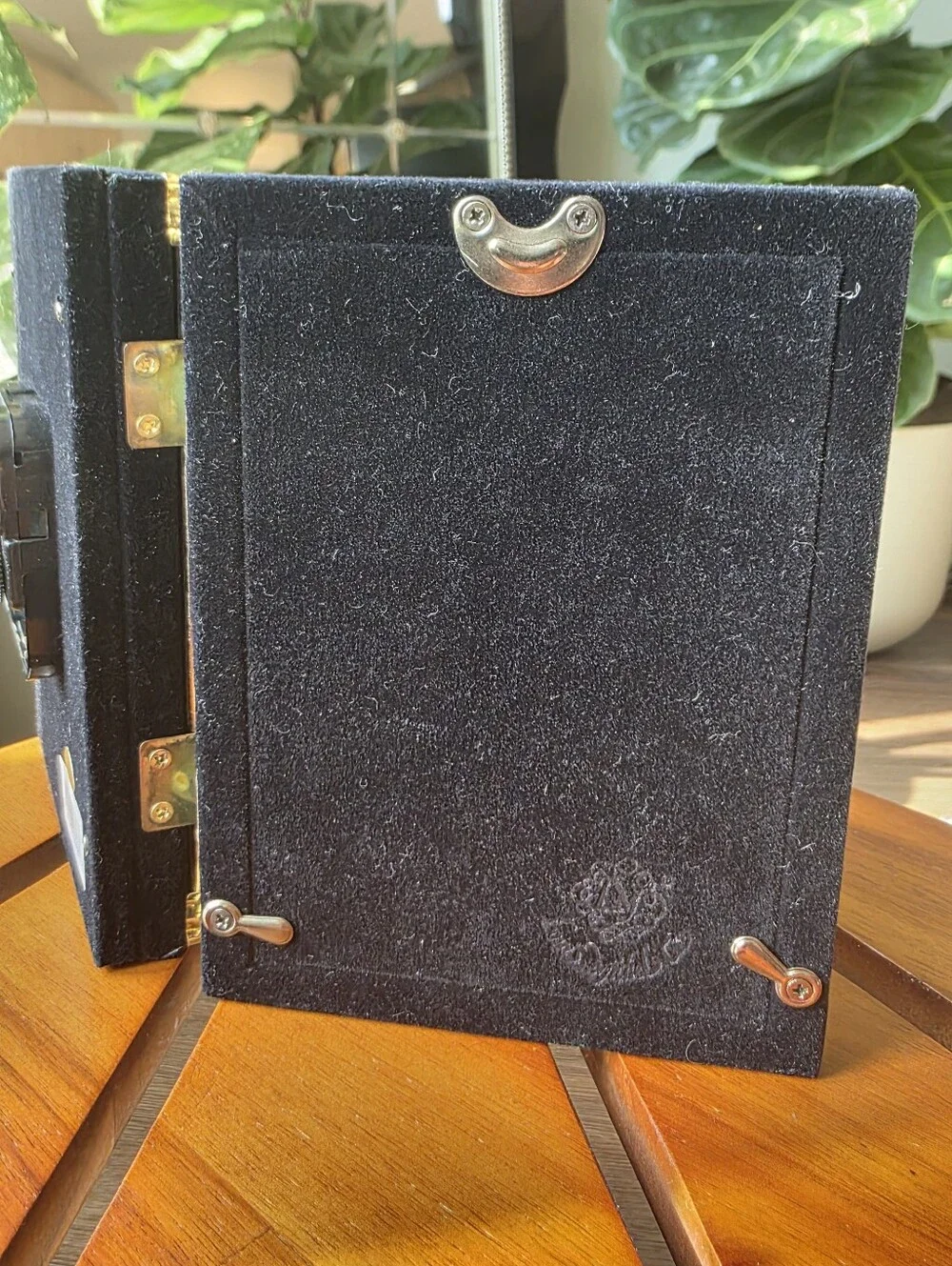 Vintage Foldable Desk Clock Photo Frame Combo